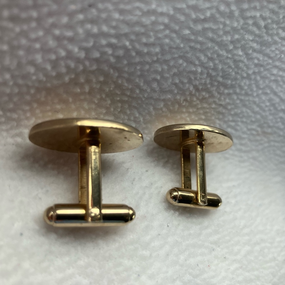 Vintage Gold-Tone Oval Filigree Men’s Cuff Links - Picture 9 of 13